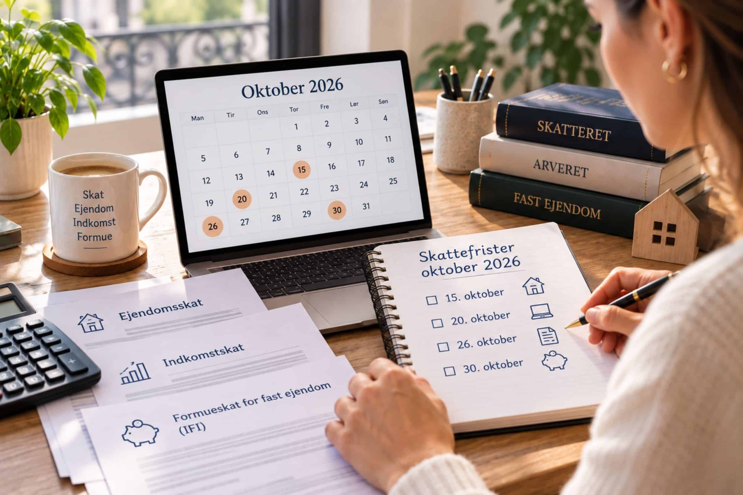 Skattefrister oktober 2026: de 4 vigtigste datoer